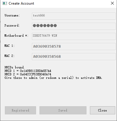 HWIDs bound 成功提示及两项 HWID 结果
