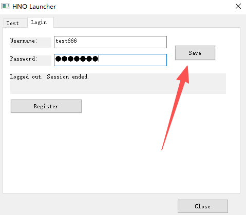 在 Login 界面输入账号密码并点击 Save