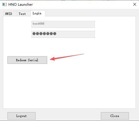 登录后的 Redeem Serial 卡密充值入口